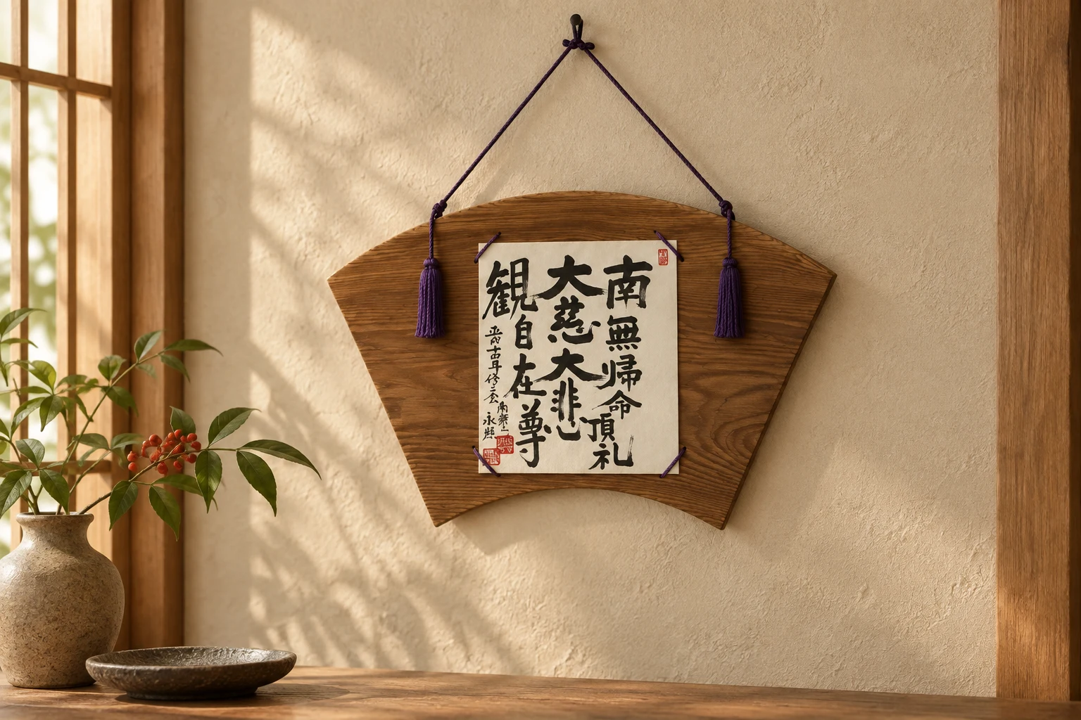 色紙掛（扇面）の設置イメージ