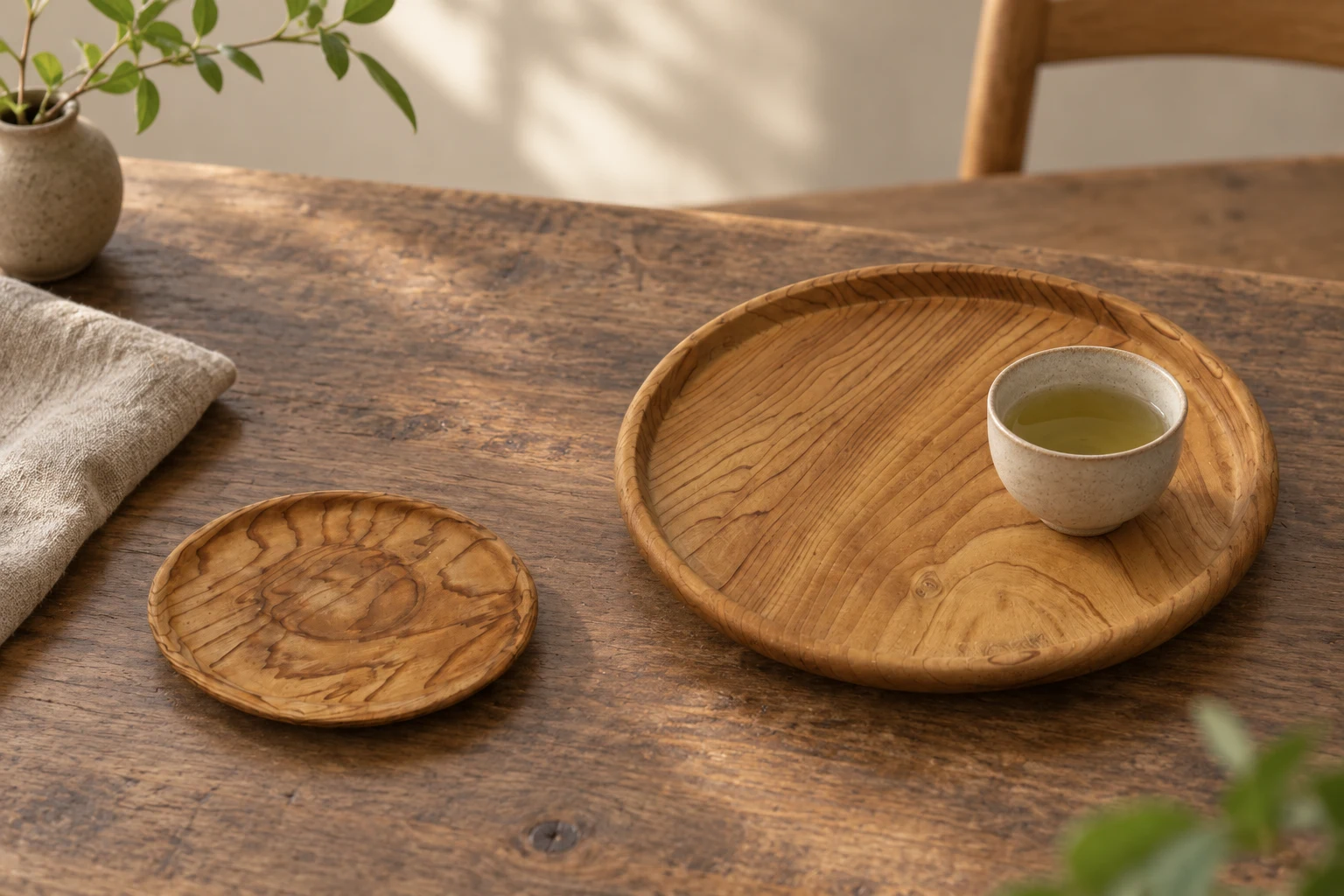 丸盆・茶托の設置イメージ